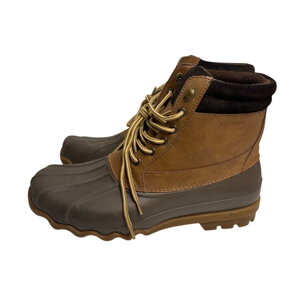 Sperry Brewster Waterproof Duck Boots Brown Tan Mens 8.5
